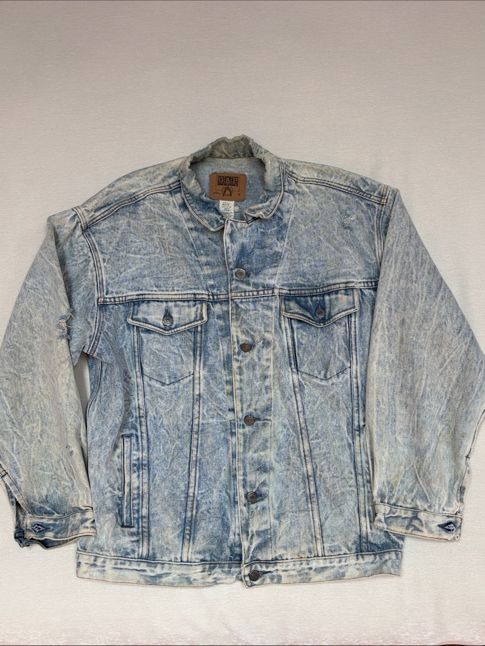 Upcycled Acid Wash Distressed Jean Jacket